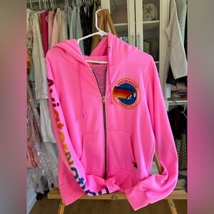 Aviator Nation Pink XS zip up hoodie